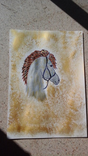 Peinture de cheval sur papier A3