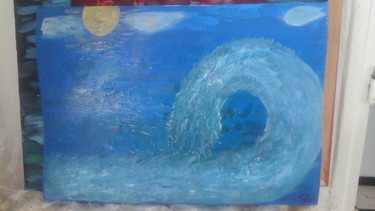 Peinture d une vague sur papier A3