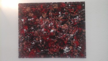 Tableau abstrait en noir et rouge