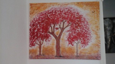 Tableau d arbres rouge