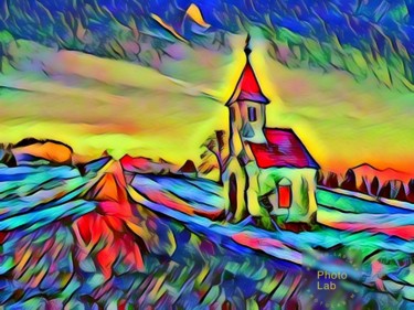 Photo d une église en couleurs